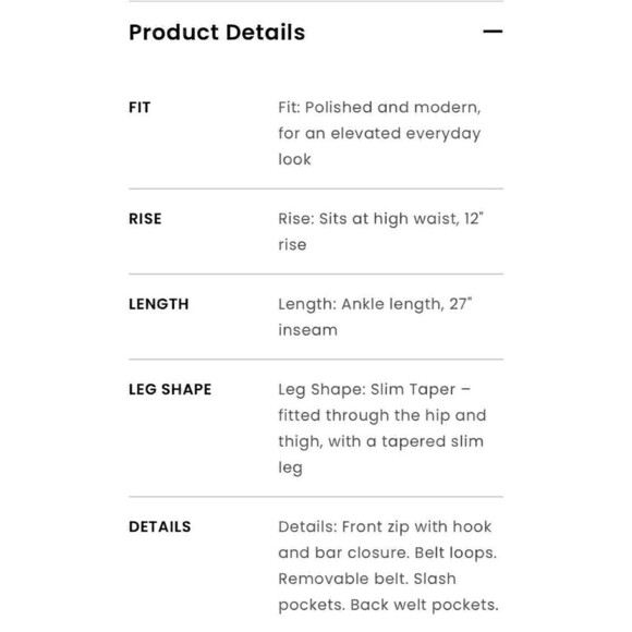 ANN TAYLOR LOFT BELTED SLIM TAPER PANTS BLACK Faux Leather Women’s 12 Belted - Picture 9 of 9